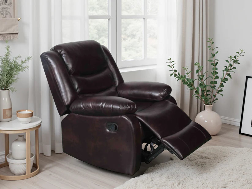 Conrad Manual Recliner Sofa Brown Armchair