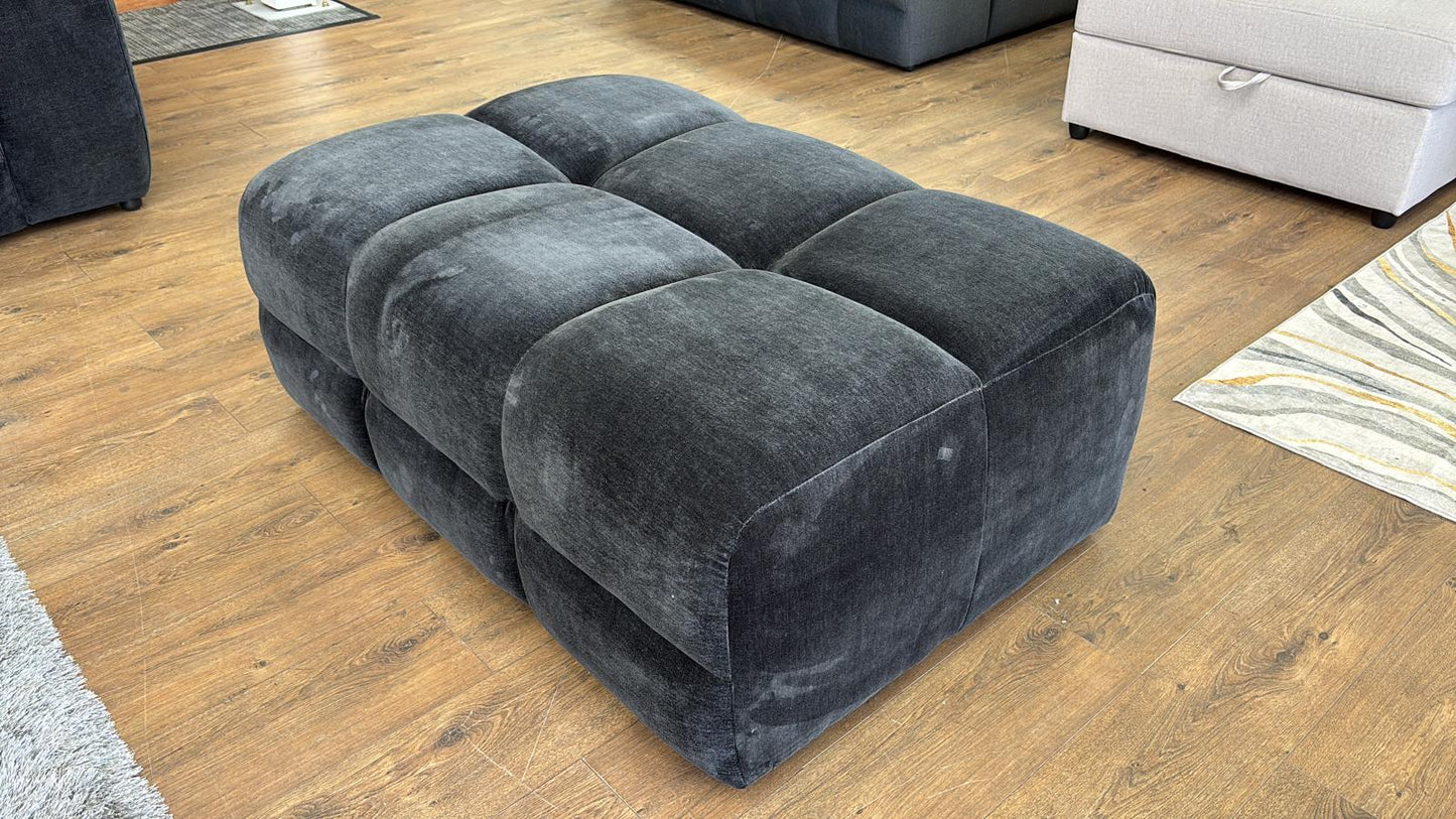 Jacob Modern Black Footstool Ottoman – Comfortable Living Room Accent Sofa Piece