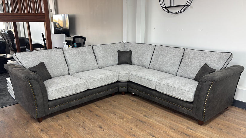 Bella Fullback Sofa Grey Large Corner