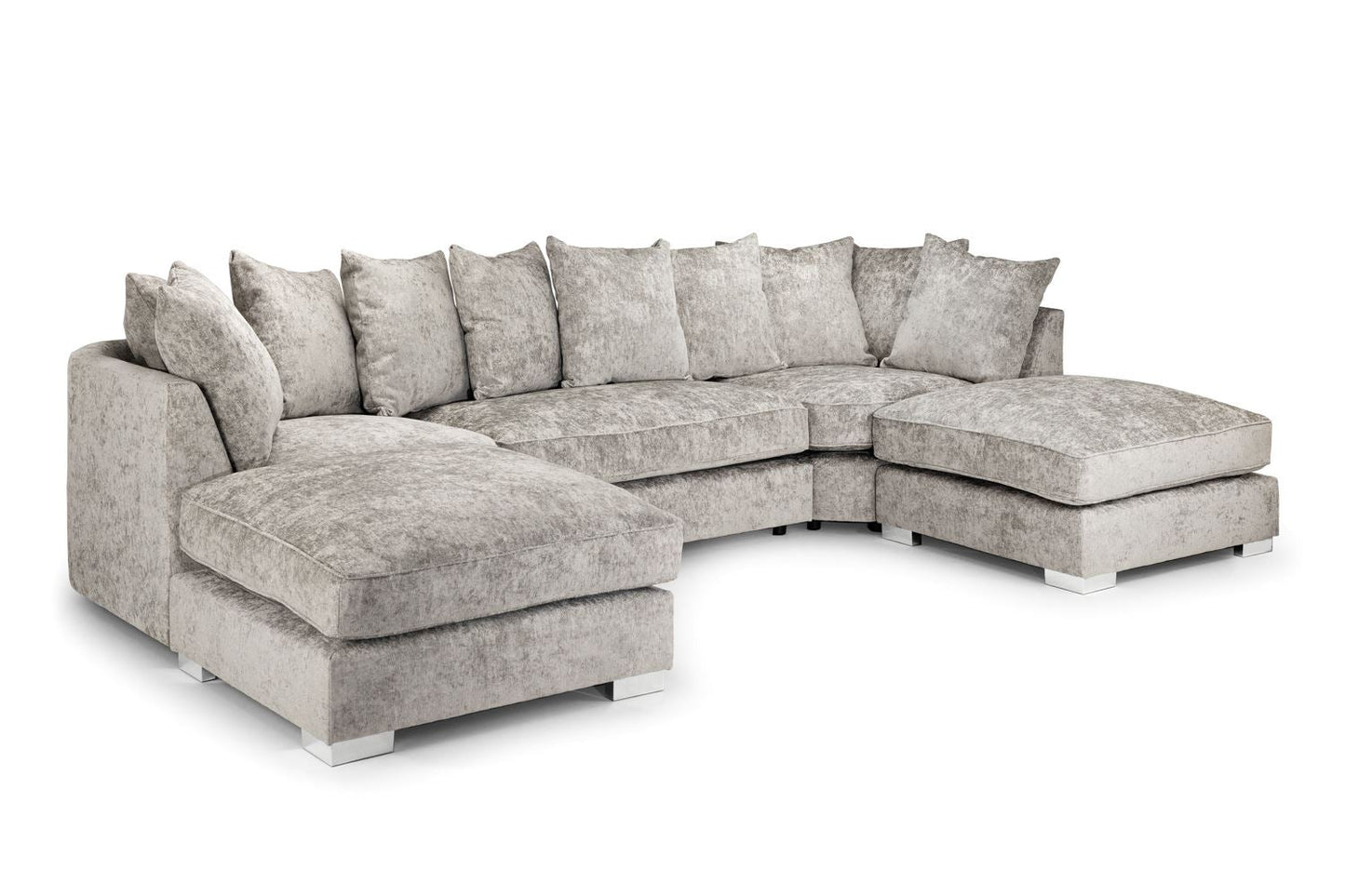 Bishop Scatterback Truffle U-Shape Corner Sofa - Spacious, Foam-Filled Comfort