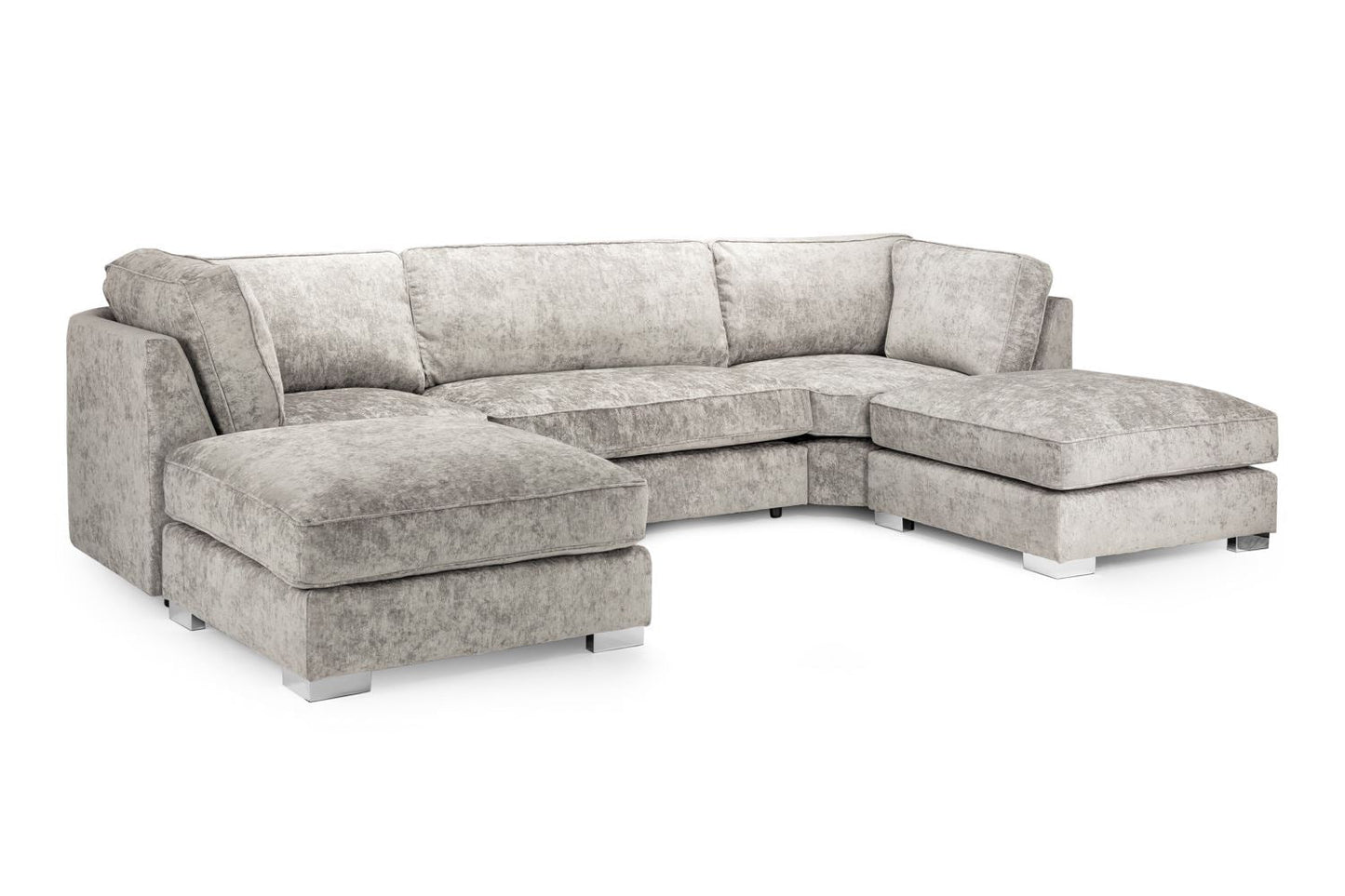 Bishop Fullback Truffle U-Shape Corner Sofa: Spacious Seating, Moveable Footstools