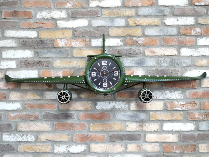 Green Aeroplane Clock