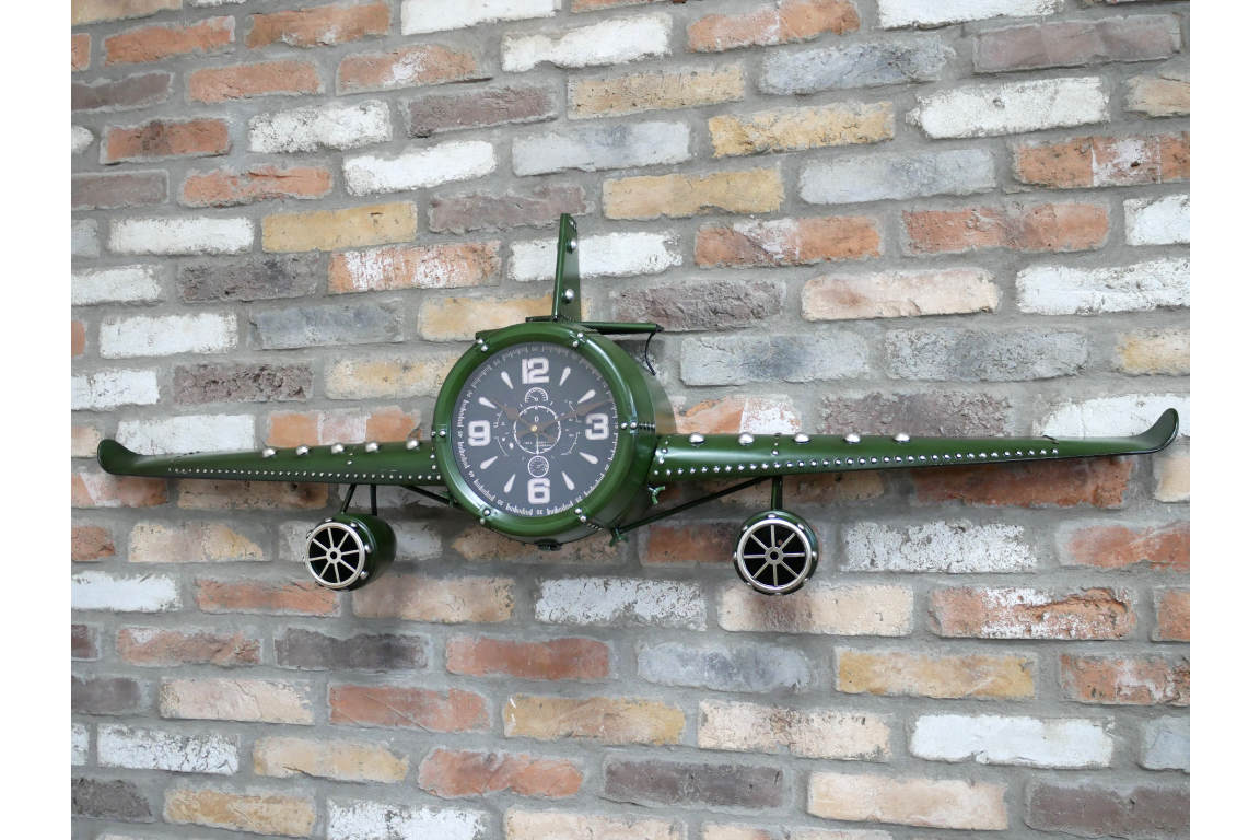 Green Aeroplane Clock