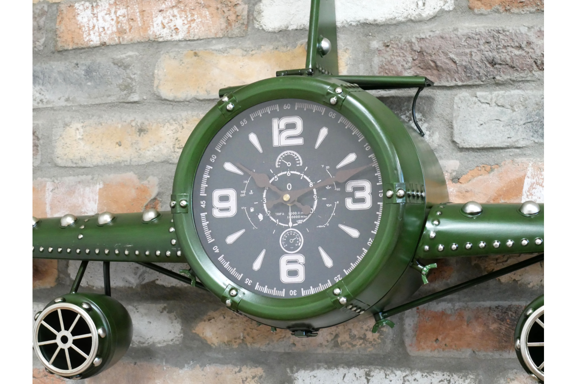 Green Aeroplane Clock
