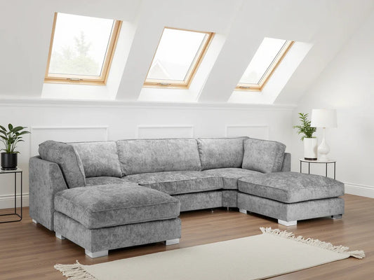 Bishop Fullback Sofa Platinum U Shape Corner