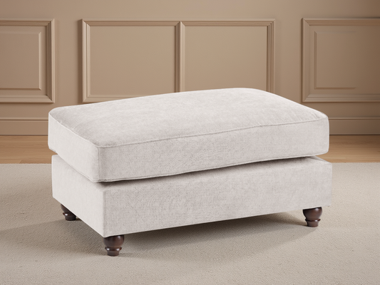 Luxurious Windsor Fullback Sofa Stone Footstool – Comfortable Foam-Filled Cushion Top