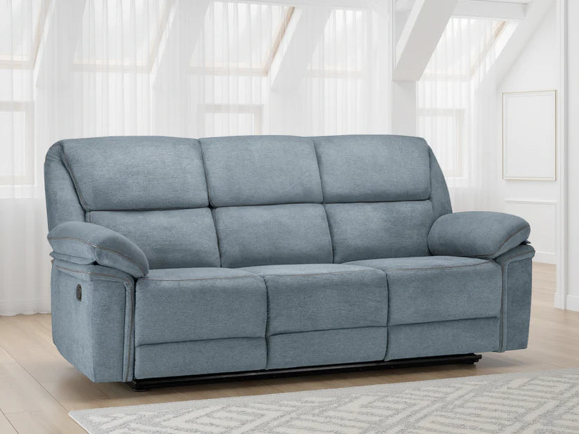 Elio Recliner Sofa Grey Fabric 3 Seater