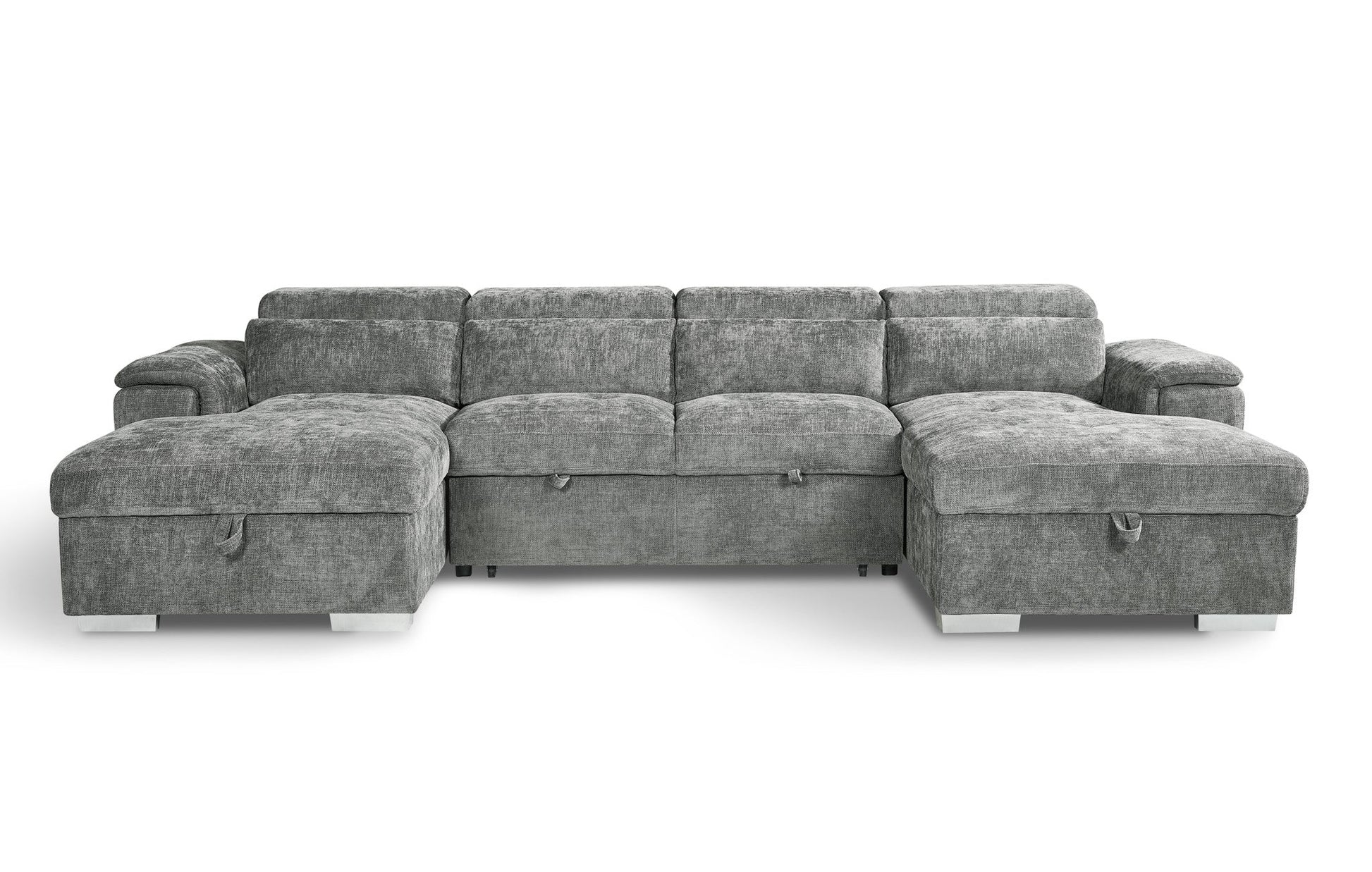 Stellar Alaya Grey U-Shape Corner Sofabed with Storage: Ultimate Comfort & Versatility