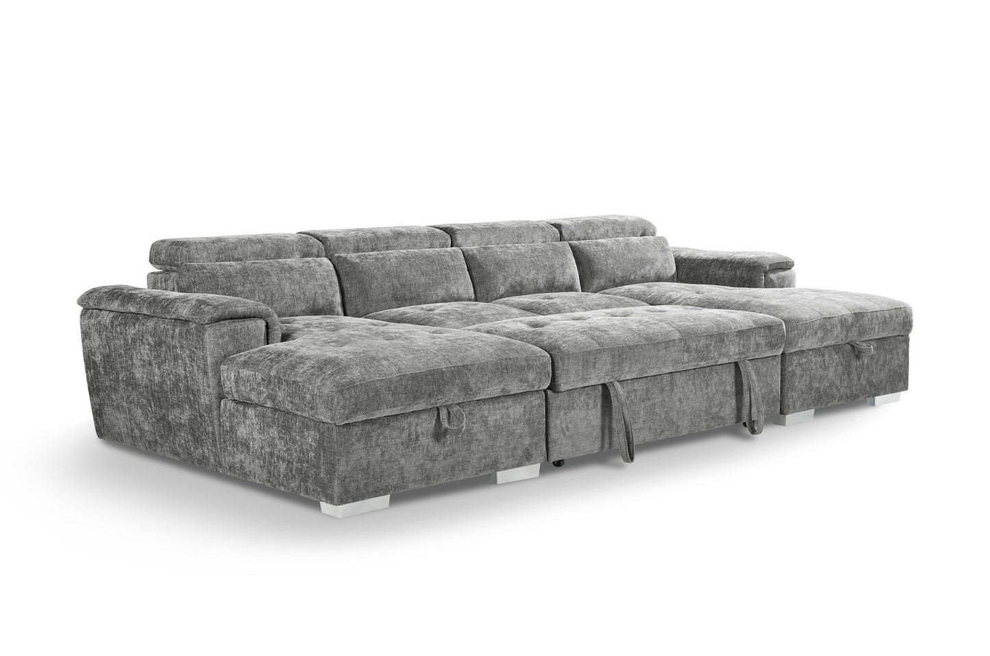 Stellar Alaya Grey U-Shape Corner Sofabed with Storage: Ultimate Comfort & Versatility
