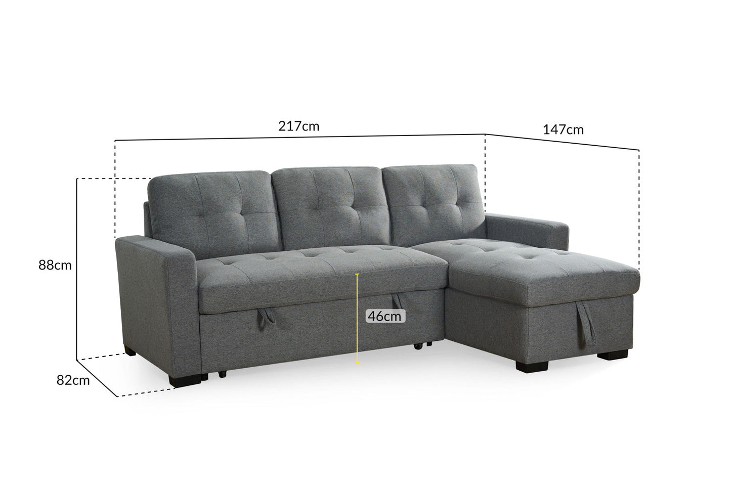 Alder Grey Universal Corner Sofabed: Stylish, Comfortable, Versatile, Space-Saving Design
