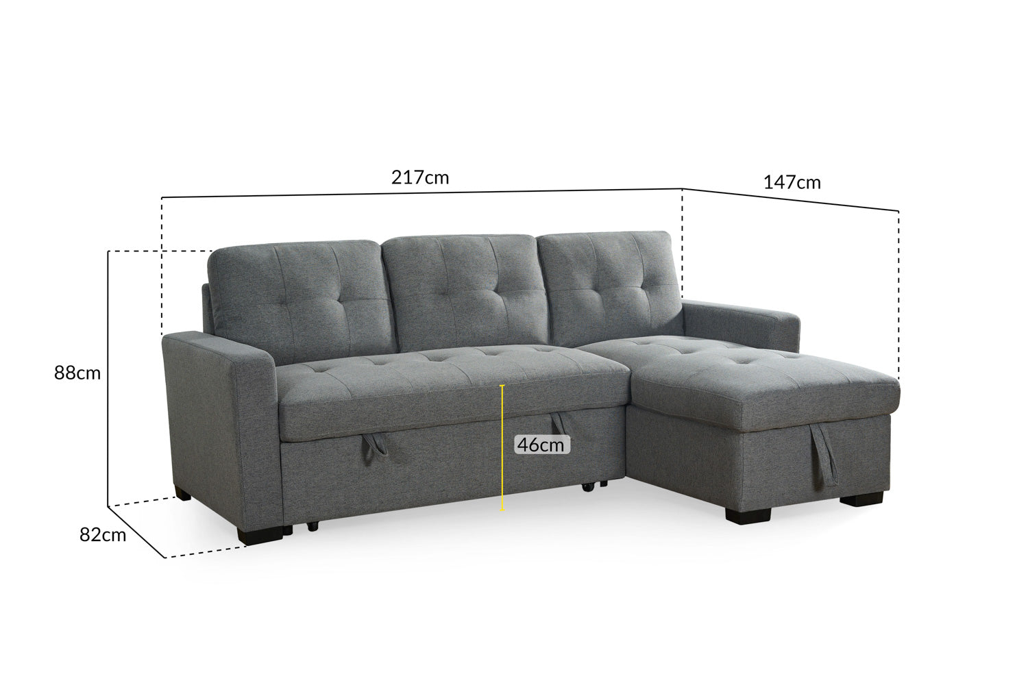 Alder Grey Universal Corner Sofabed: Stylish, Comfortable, Versatile, Space-Saving Design