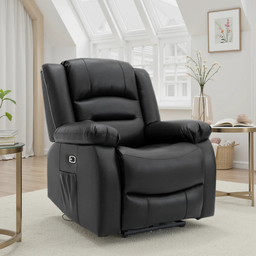 Alva Electric Recliner Sofa Black Armchair