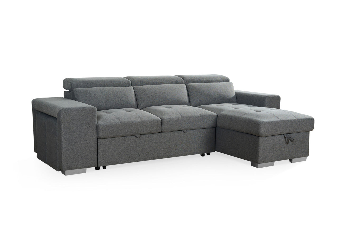 Artemis Grey Universal Corner Sofabed with Storage & Easy Conversion