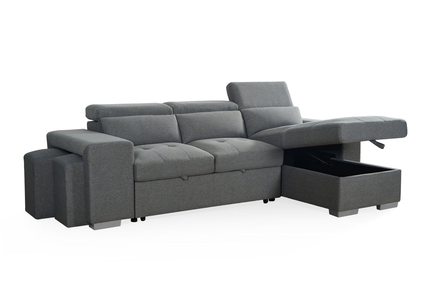 Artemis Grey Universal Corner Sofabed with Storage & Easy Conversion