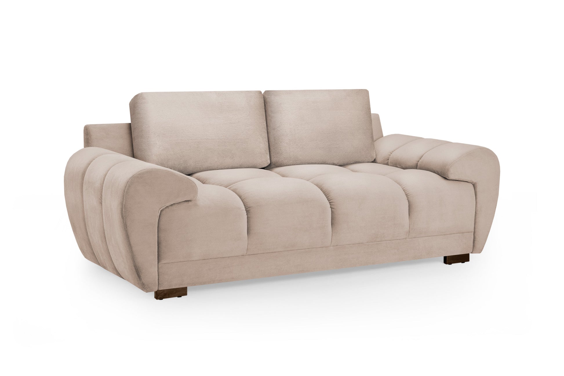 Azzuro Mocha Velvet 2-Seater Sofa Bed with Storage & Anti-Slip Feet