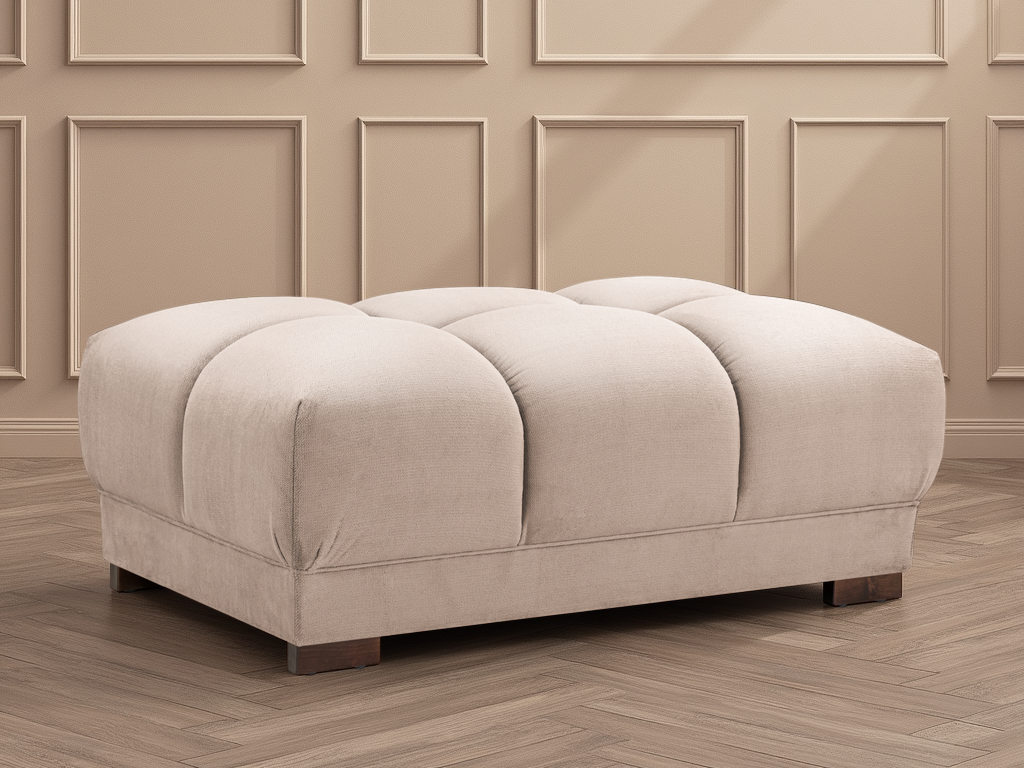 Azzuro Plush Velvet Mocha Footstool: Anti-Slip Feet, Luxurious Comfort, Elegant Design