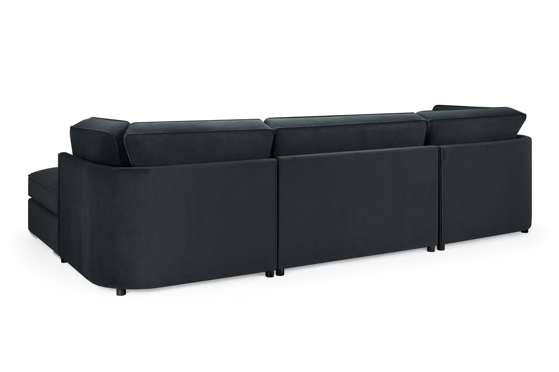 Belgravia Slate U-Shape Corner Sofa: Plush Velvet, Modular, Family Living