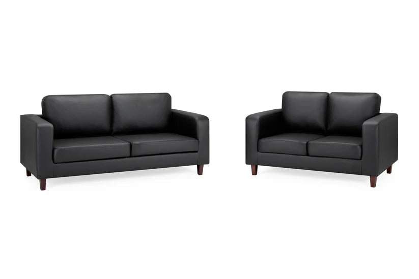 Box Sofa Black 3+2 Set