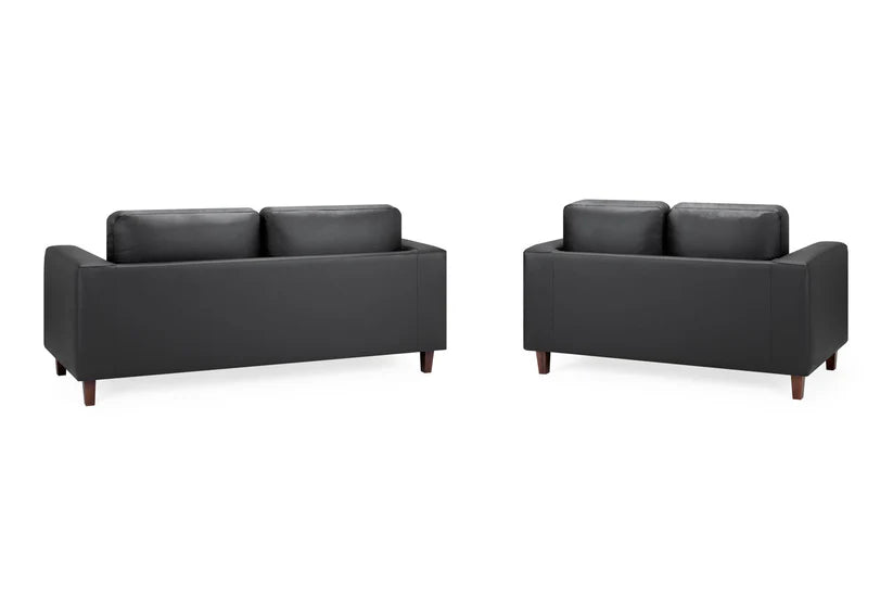Box Sofa Black 3+2 Set
