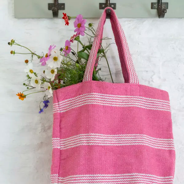 Chunky Cotton Tote Bag Pink