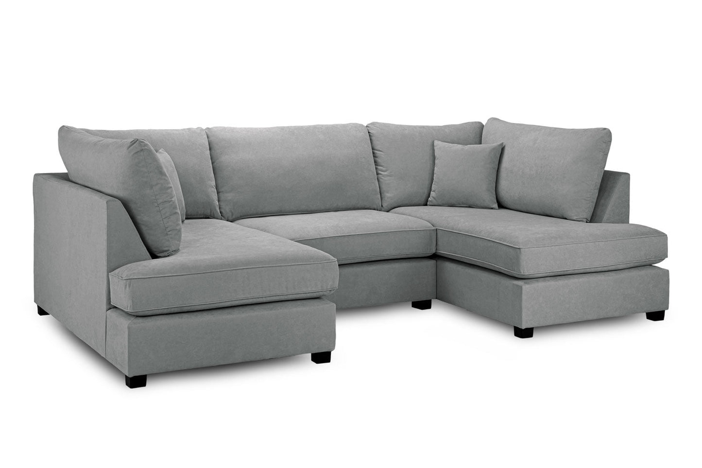 Carnaby Classic Grey U-Shape Corner Sofa Suite with Removable Cushions