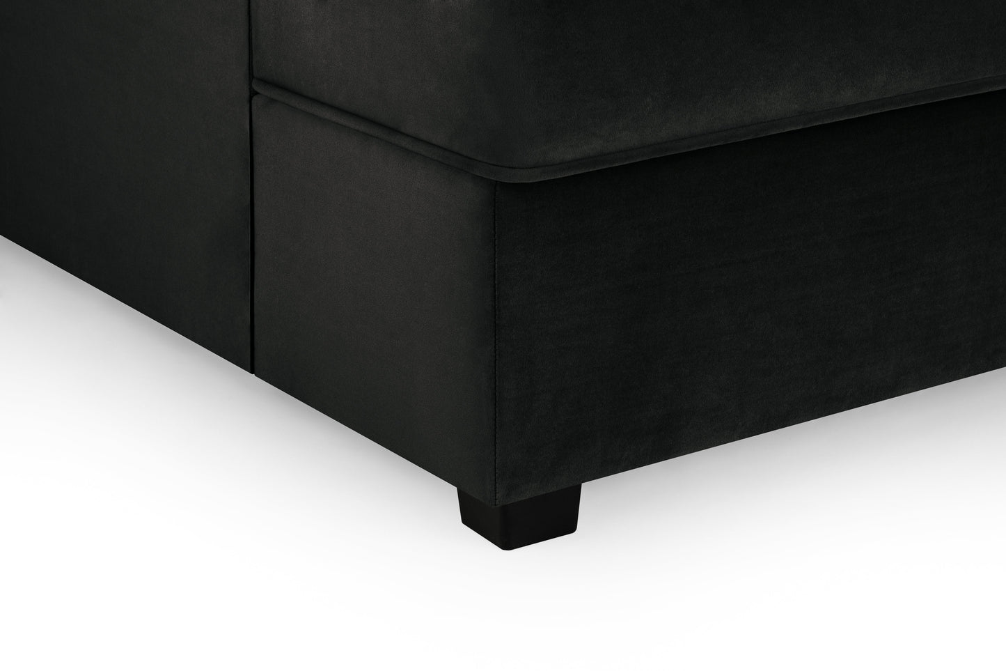 Luxurious Carnaby Plush Black U-Shape Corner Sofa for Ultimate Comfort