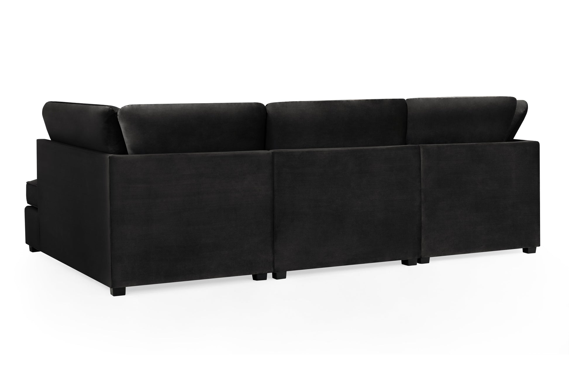 Luxurious Carnaby Plush Black U-Shape Corner Sofa for Ultimate Comfort