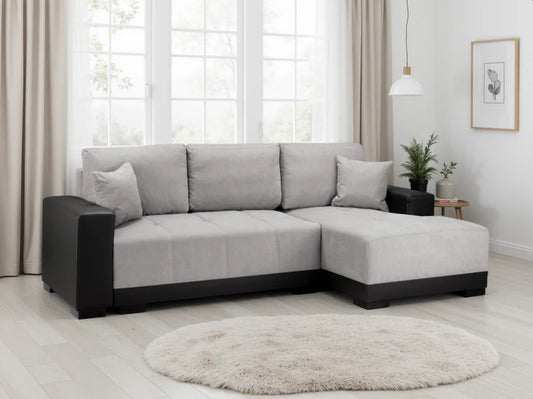 Cimiano Sofabed Black/Grey Right Hand Facing Corner