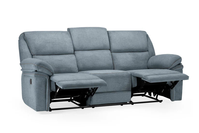 Elio Recliner Sofa Grey Fabric 3 Seater