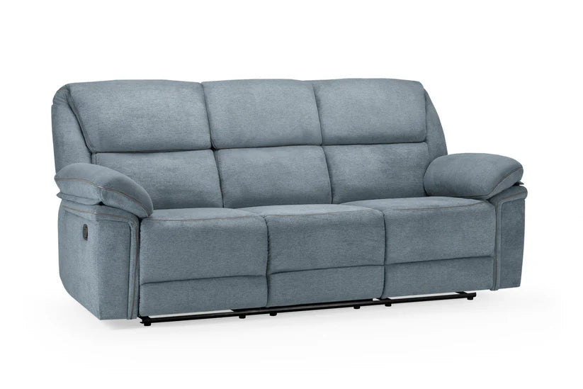 Elio Recliner Sofa Grey Fabric 3 Seater