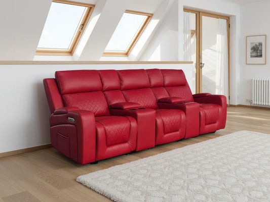 Florence Cinema Sofa Red/Black/Grey 3 Seater