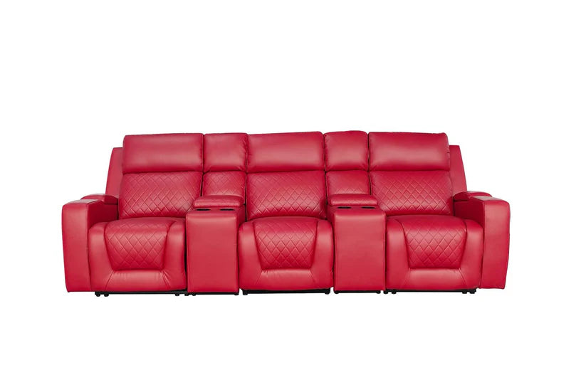 Florence Cinema Sofa Red/Black/Grey 3 Seater