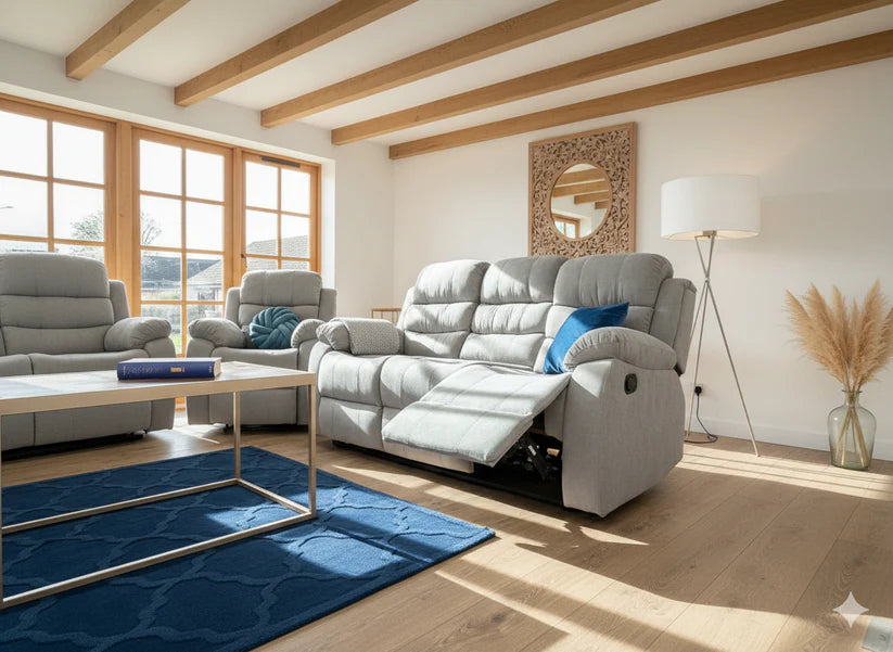 Stanley Manual Recliner Sofa Grey 3+2+1