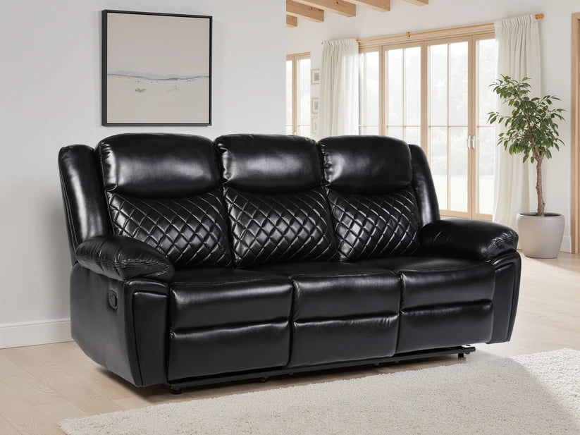 Myra Recliner Sofa Black 3 Seater