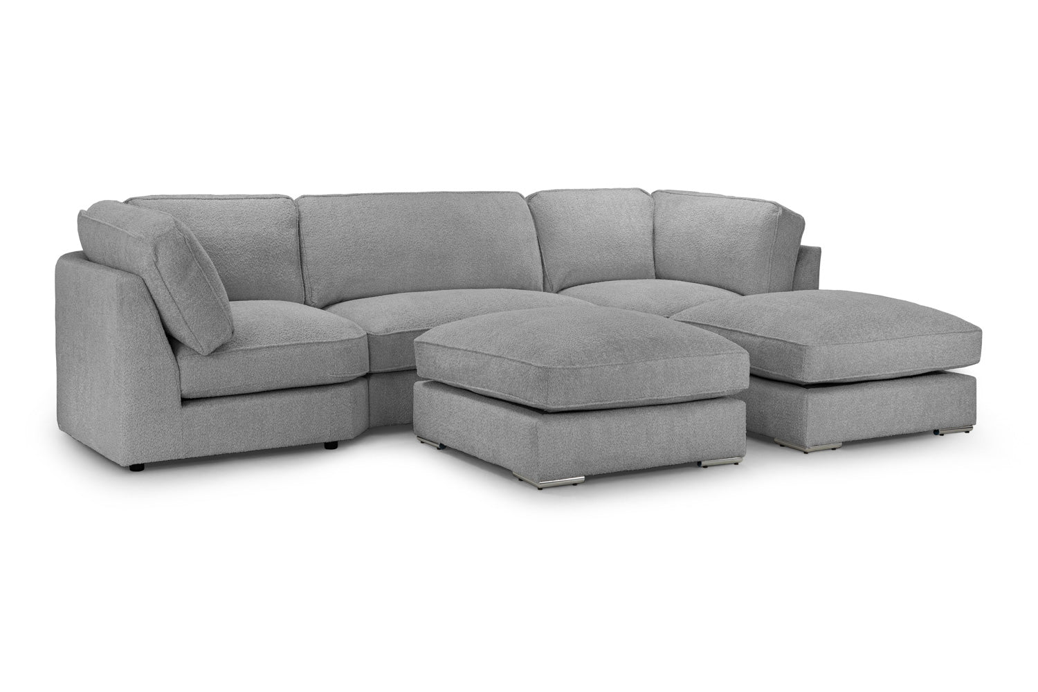 Inga Fullback Grey U-Shape Corner Sofa: Modern, Comfortable, Spacious Seating Solution