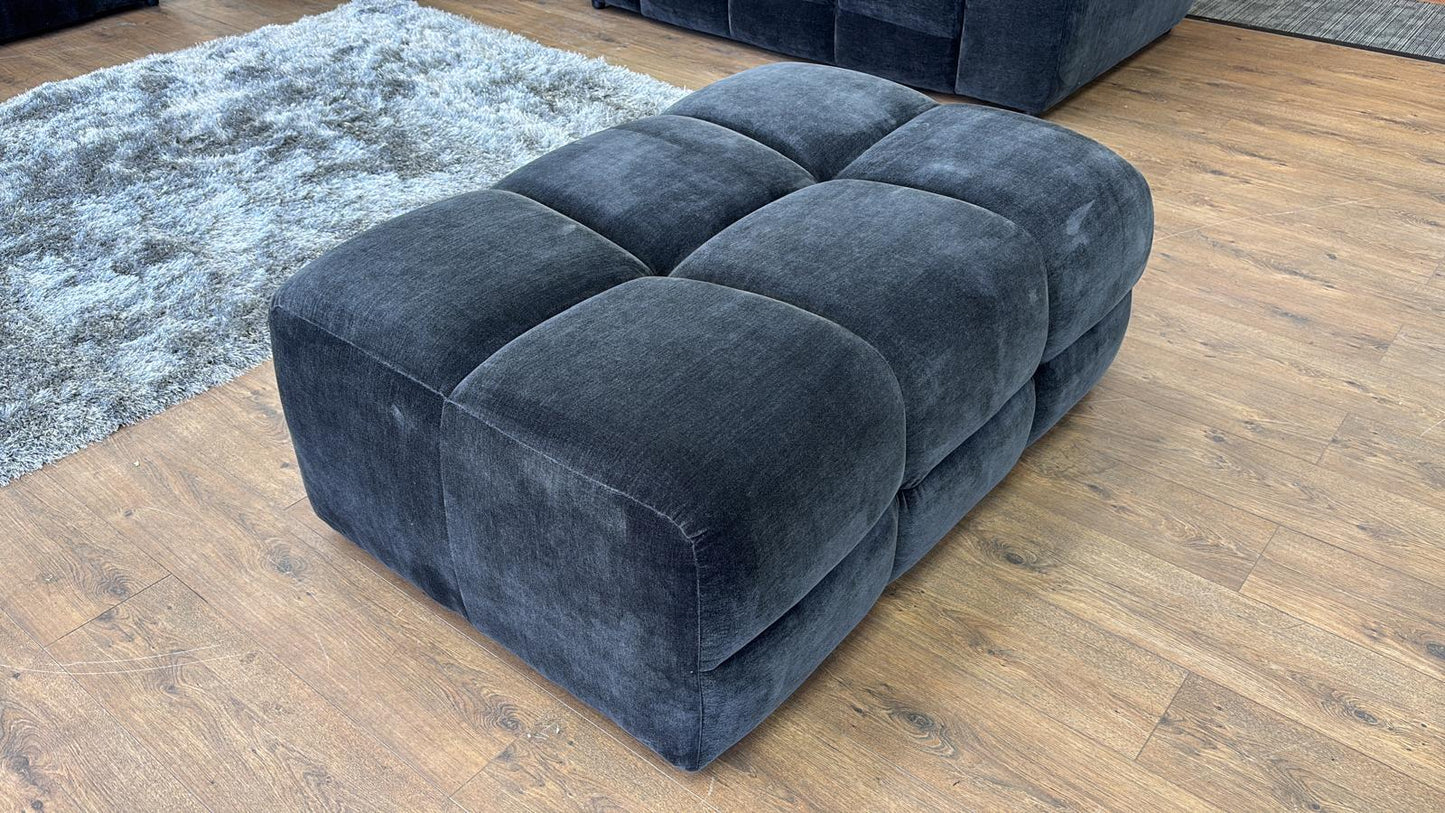 Jacob Modern Black Footstool Ottoman – Comfortable Living Room Accent Sofa Piece