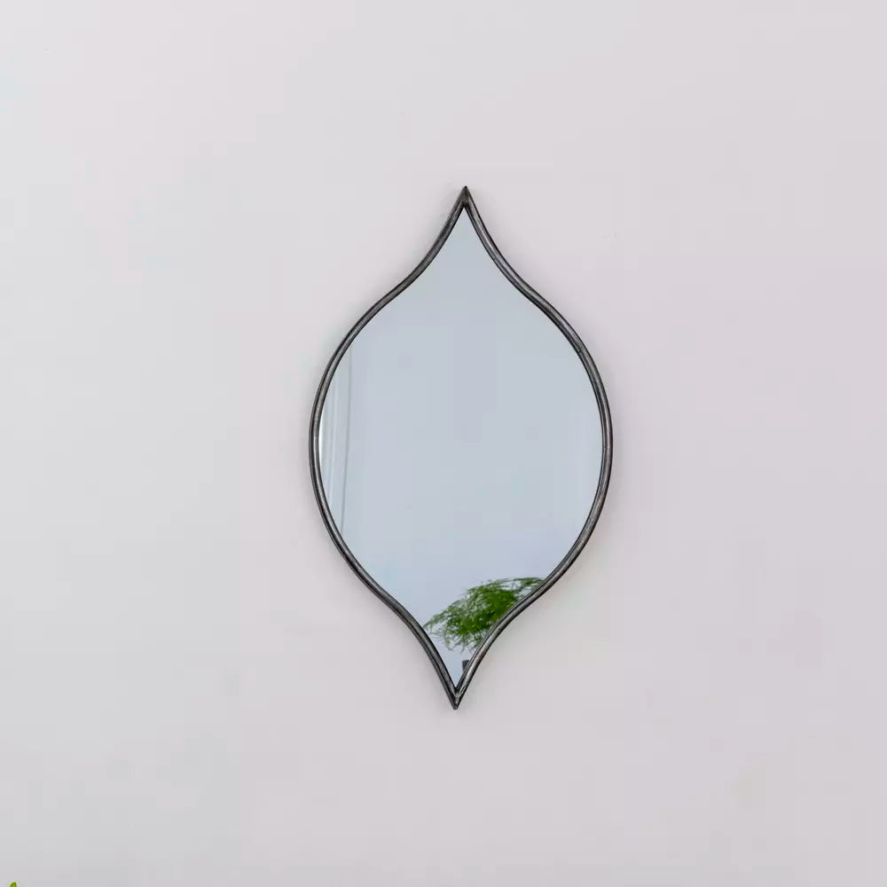 Teardrop Mirror Antique Silver