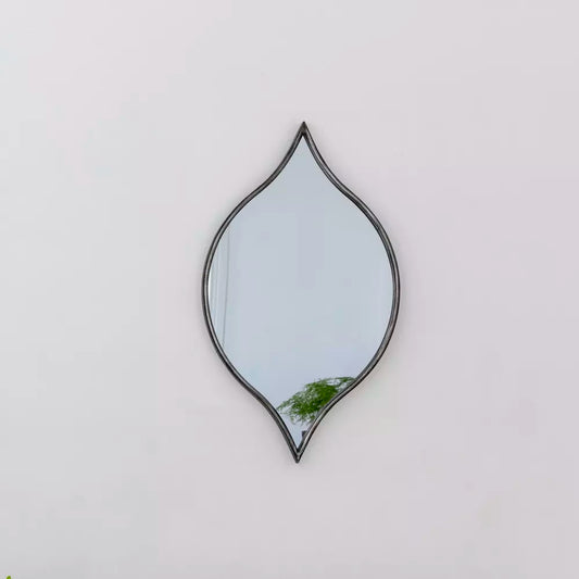 Teardrop Mirror Antique Silver