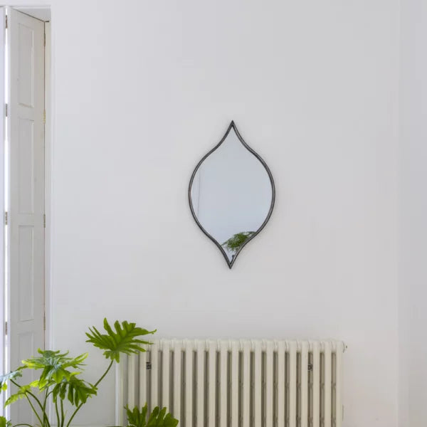 Teardrop Mirror Antique Silver