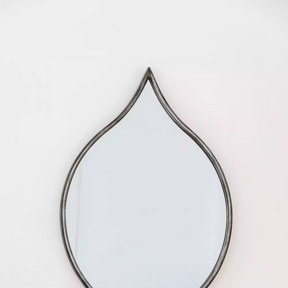 Teardrop Mirror Antique Silver