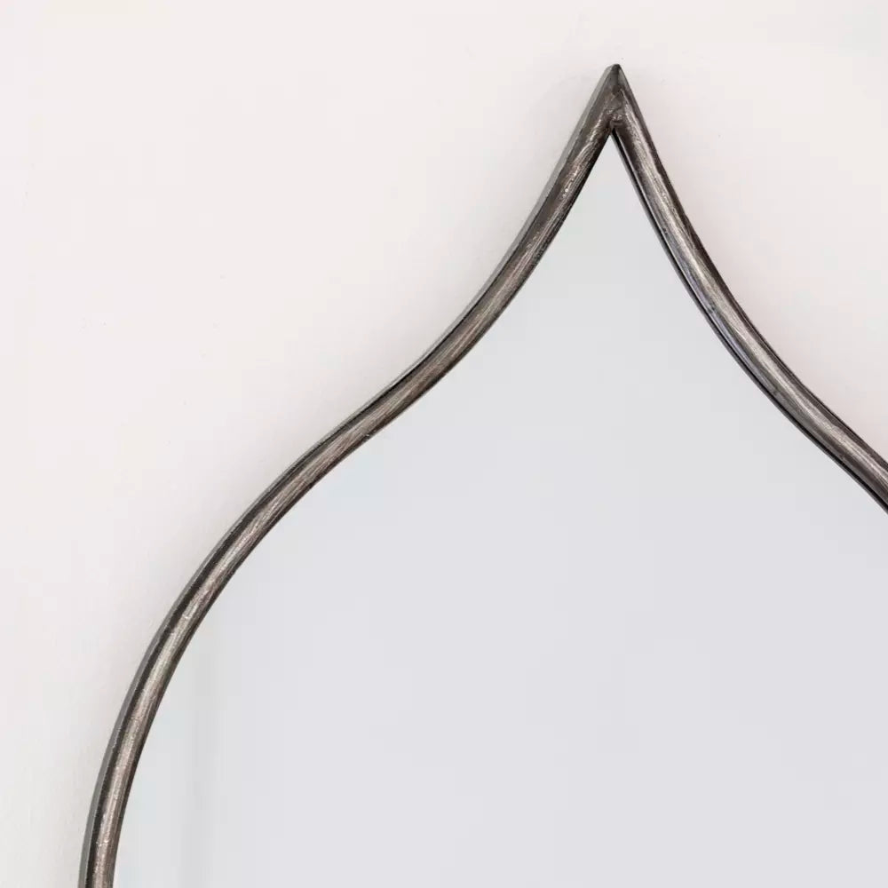 Teardrop Mirror Antique Silver
