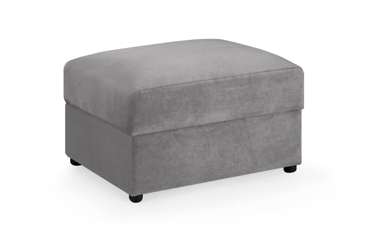 Luxurious Mirabel Grey Velvet Footstool Ottoman with Plush Comfort Seating