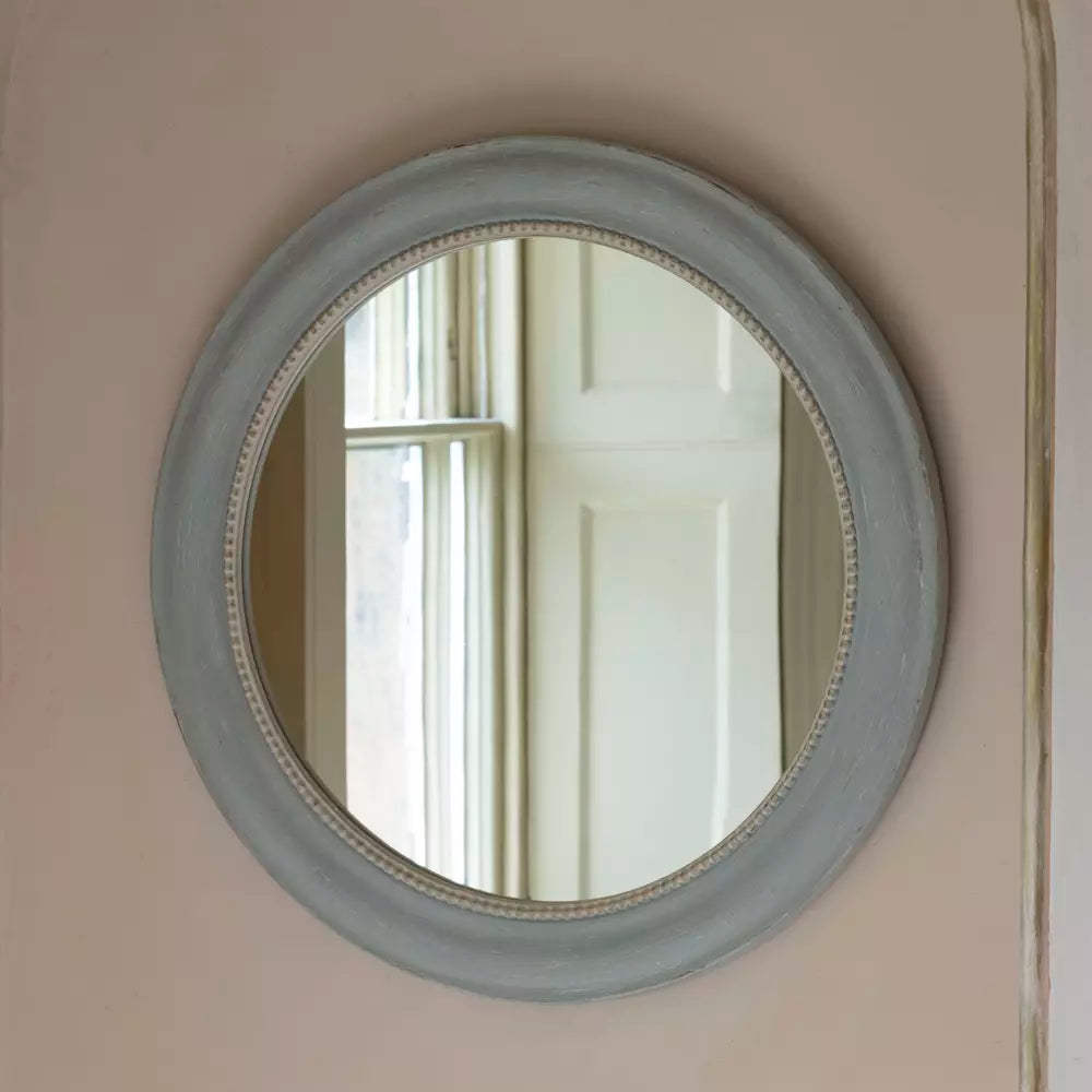 Vintage Mirror Round Soft Grey