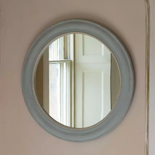 Vintage Mirror Round Soft Grey