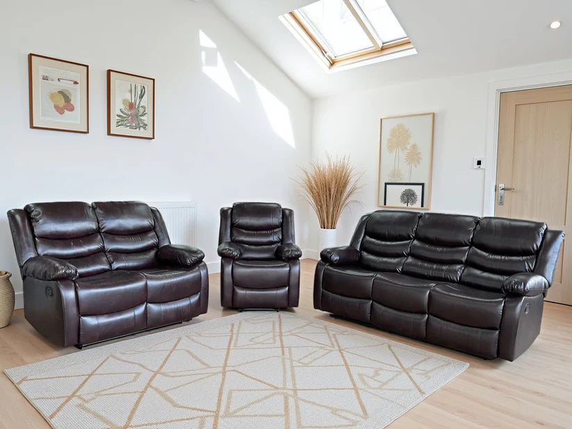 Conrad Manual Recliner Sofa Brown 3+2+1 Set