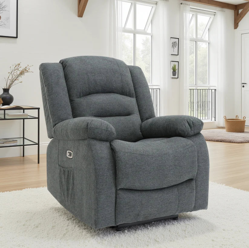 Alva Electric Recliner Sofa Graphite Armchair
