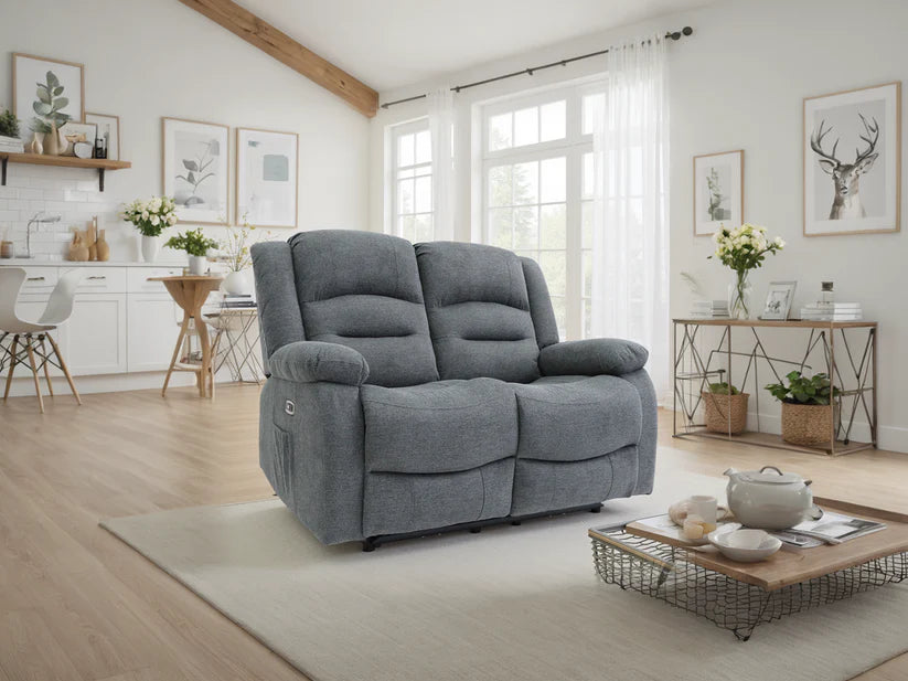 Alva Electric Recliner Sofa Graphite 2 Seater