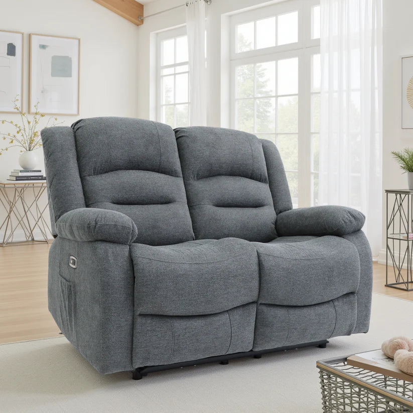 Alva Electric Recliner Sofa Graphite 2 Seater