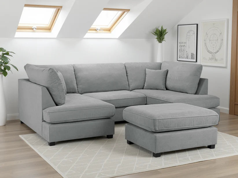 Carnaby Classic Sofa Grey U Shape Corner