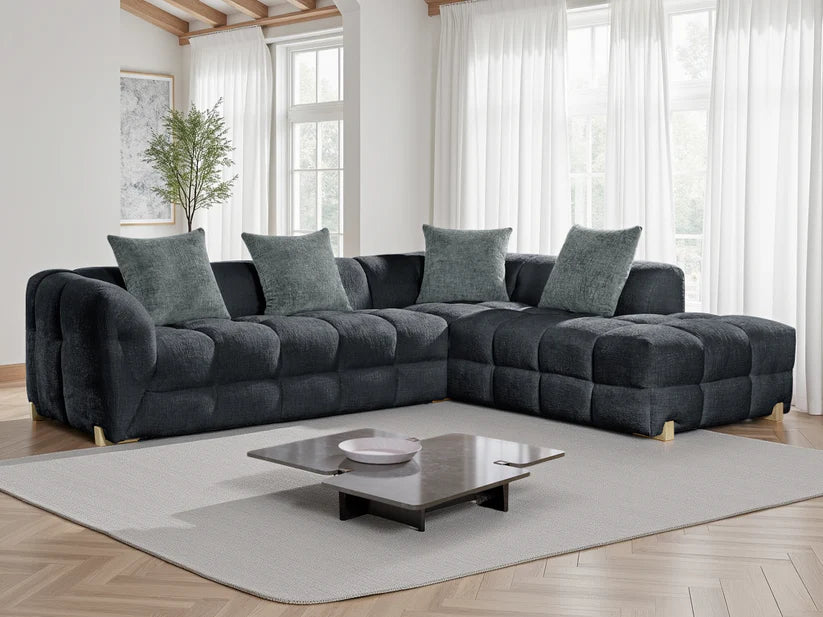 Genoa Sofa Charcoal Right Hand